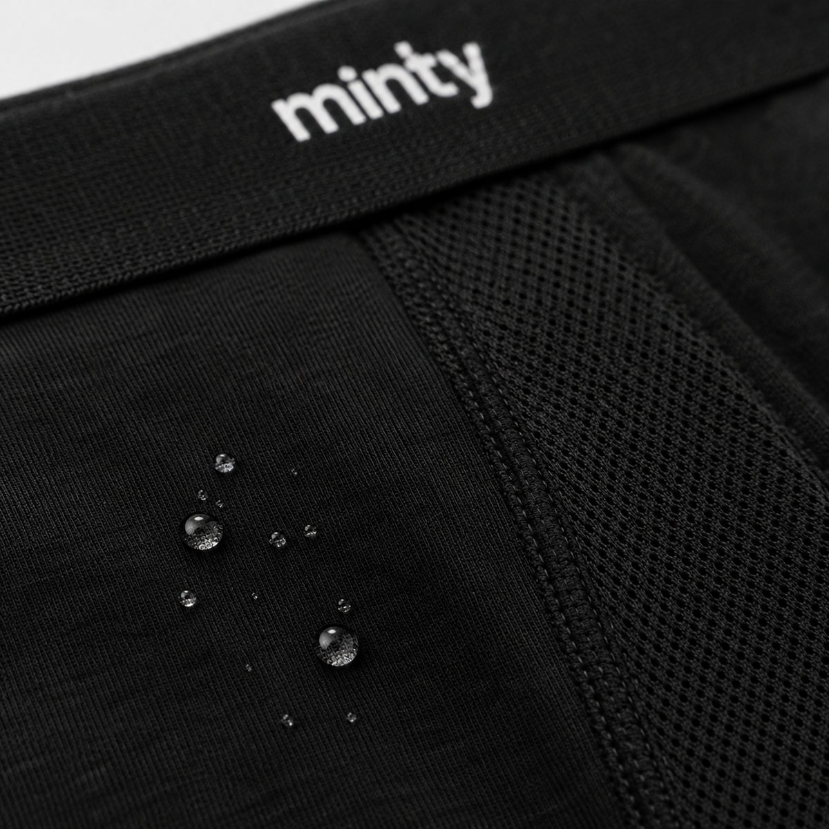 Minty Cool kumaş detayı, mikro modal ve nefes alan file panel