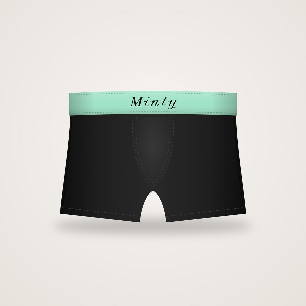 Mint yeşili lastikli siyah Minty boxer