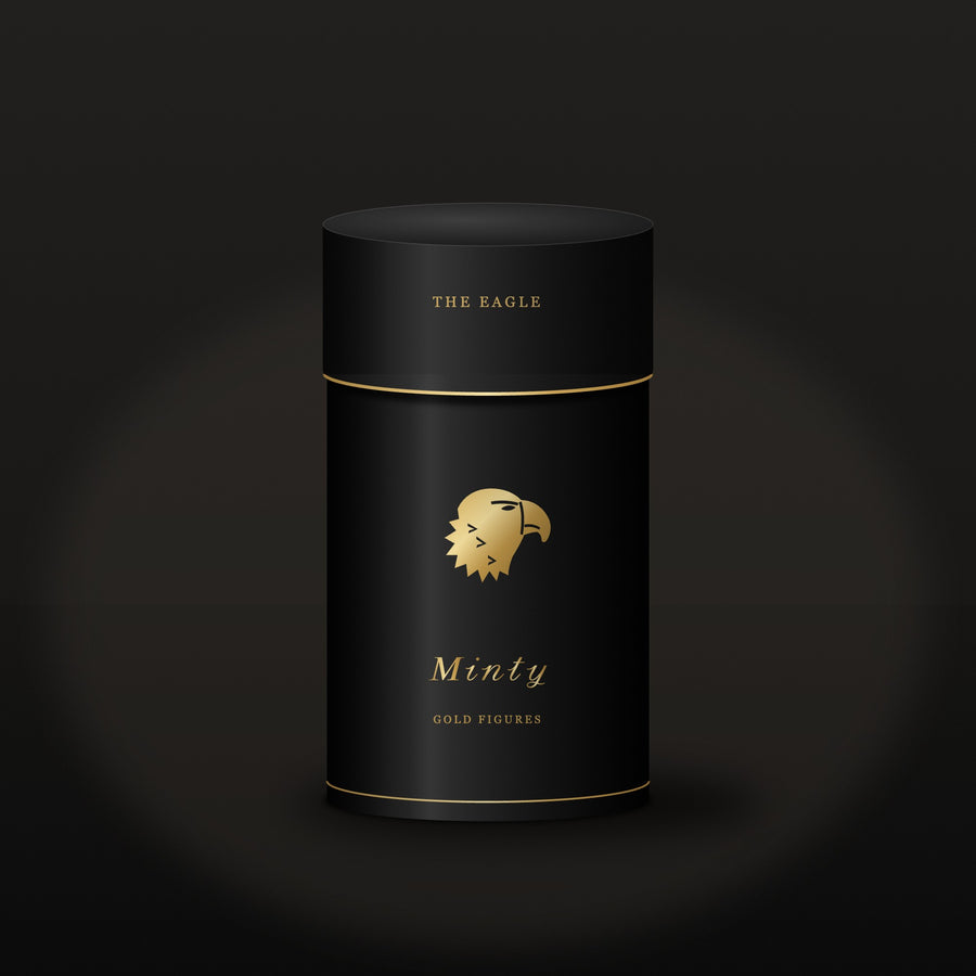 Minty Gold Figures silindir kutu, altın kartal figürü