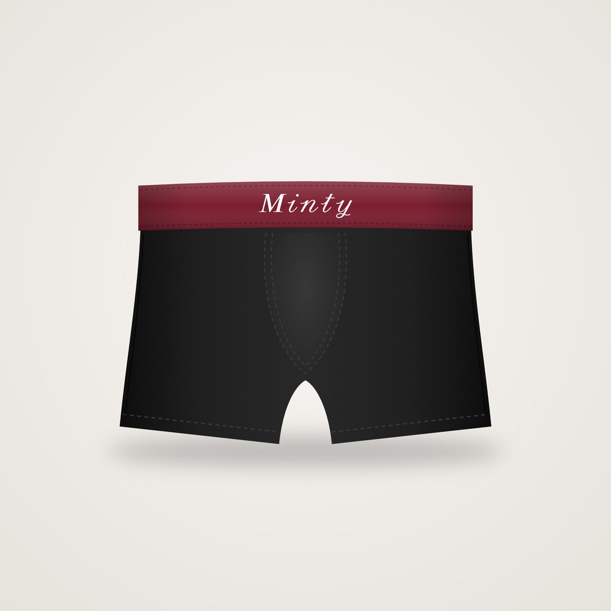 Bordo lastikli siyah Minty boxer
