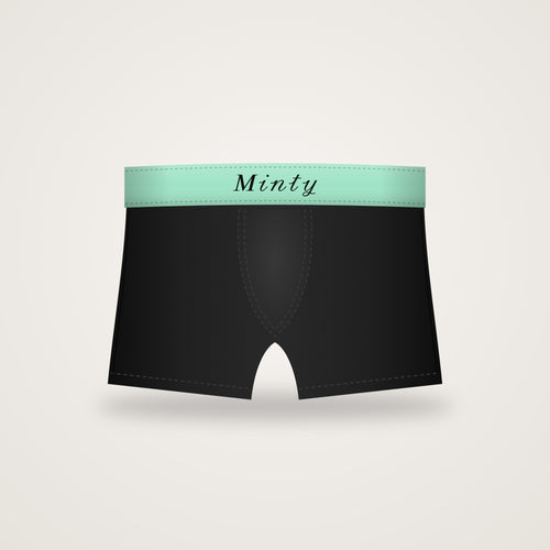 Mint yeşili lastikli siyah Minty boxer