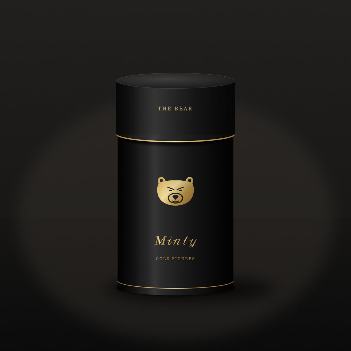 Minty Gold Figures silindir kutu, altın ayı figürü