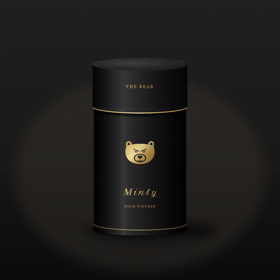 Minty Gold Figures silindir kutu, altın ayı figürü