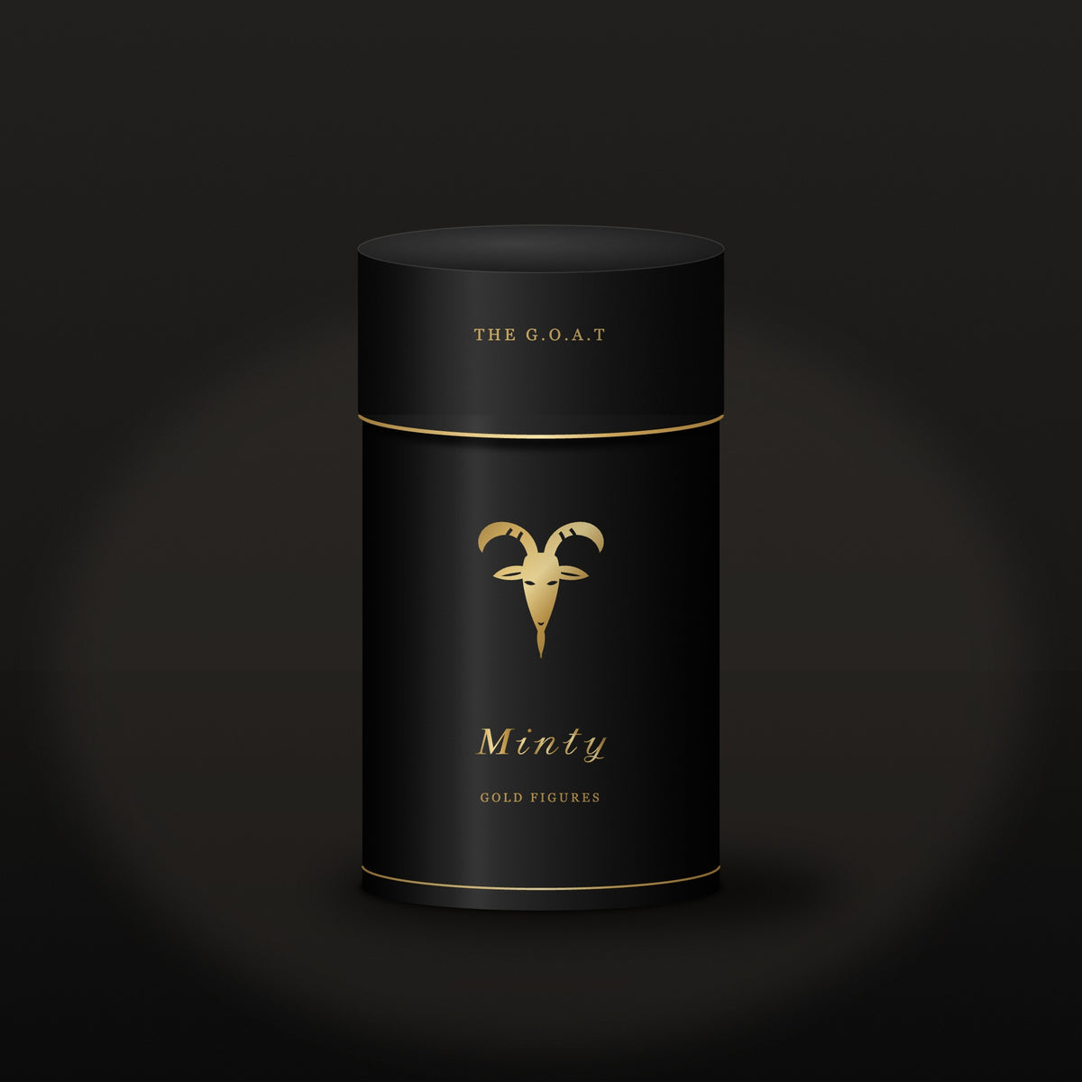 Minty Gold Figures silindir kutu, altın keçi figürü