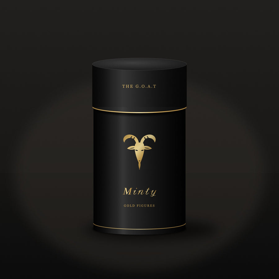 Minty Gold Figures silindir kutu, altın keçi figürü