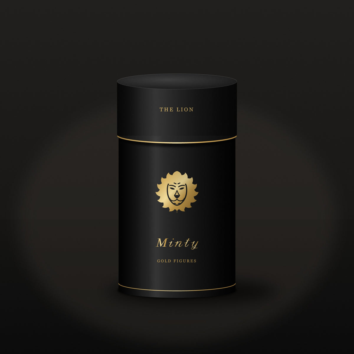 Minty Gold Figures silindir kutu, altın aslan figürü
