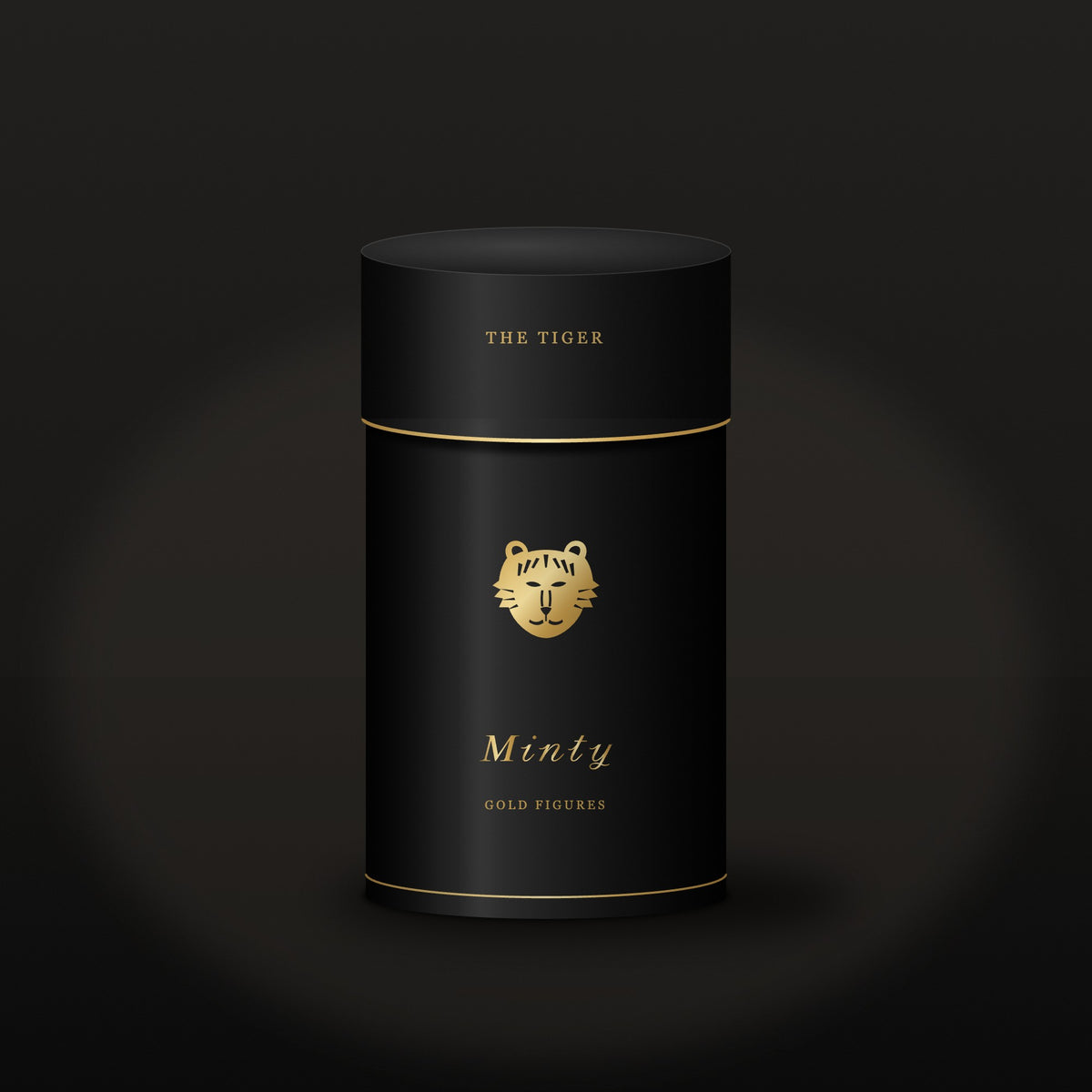 Minty Gold Figures silindir kutu, altın kaplan figürü