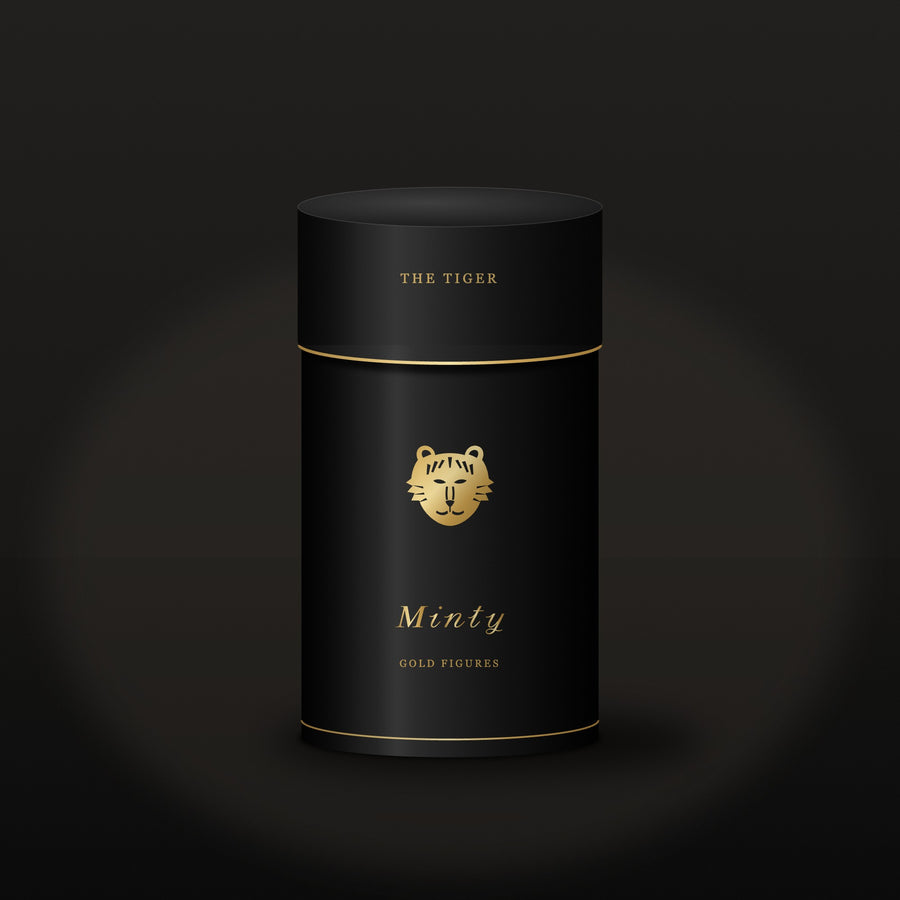 Minty Gold Figures silindir kutu, altın kaplan figürü