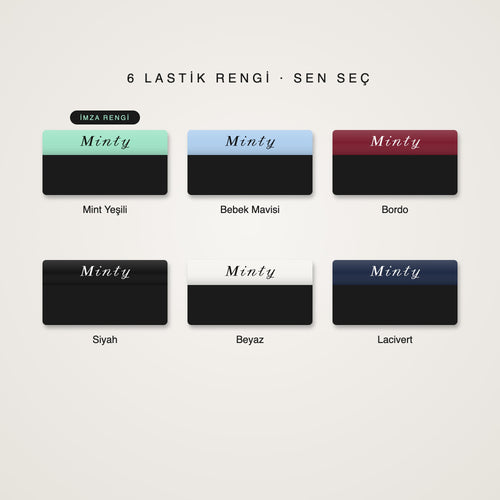 Minty 6 lastik rengi paleti, mint yeşili imza rengi